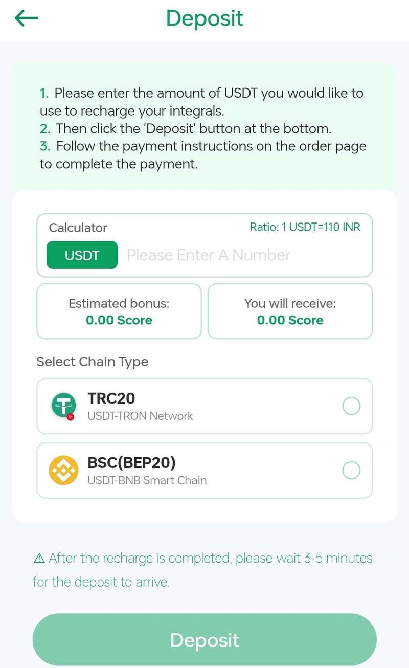 JPGPay Wallet and Deposit Section